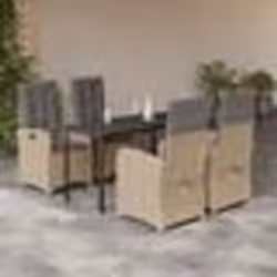 vidaXL Ensemble à manger de jardin coussins 5 pcs mélange beige rotin