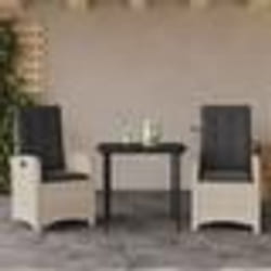 vidaXL Ensemble à manger de jardin 3pcs coussins gris clair poly rotin