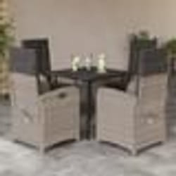 vidaXL Ensemble à manger de jardin et coussins 5 pcs gris clair rotin