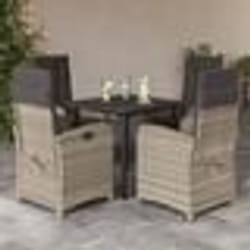 vidaXL Ensemble à manger de jardin et coussins 5 pcs gris clair rotin