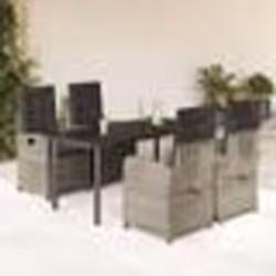 vidaXL Ensemble à manger de jardin et coussins 5 pcs gris clair rotin
