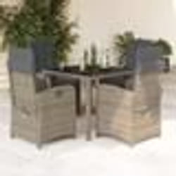vidaXL Ensemble à manger de jardin 5 pcs coussins gris résine tressée