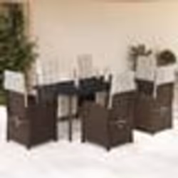 vidaXL Ensemble à manger de jardin et coussins 7 pcs marron rotin