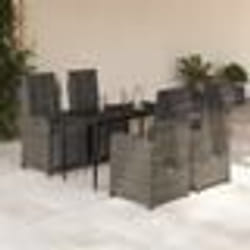 vidaXL Ensemble à manger de jardin 5 pcs coussins gris résine tressée
