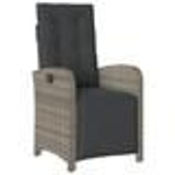 vidaXL Ensemble de bistro 3 pcs avec coussins gris résine tressée