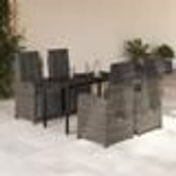 vidaXL Ensemble à manger de jardin 5 pcs coussins gris résine tressée