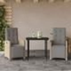 vidaXL Ensemble de bistro 3 pcs avec coussins beige résine tressée