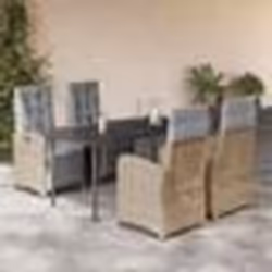 vidaXL Ensemble à manger de jardin avec coussins 5pcs Beige poly rotin