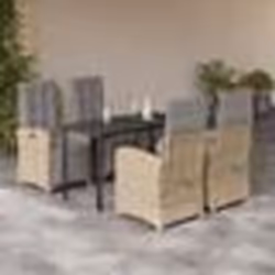 vidaXL Ensemble à manger de jardin avec coussins 5pcs Beige poly rotin