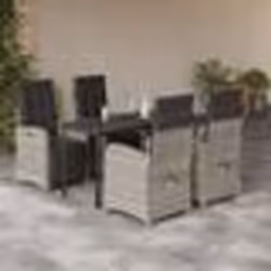 vidaXL Ensemble à manger de jardin et coussins 5 pcs gris clair rotin