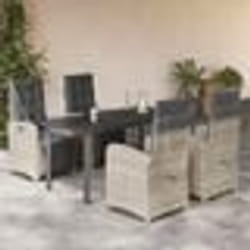 vidaXL Ensemble à manger de jardin et coussins 5 pcs gris clair rotin
