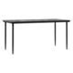 vidaXL Ensemble à manger de jardin coussins 7pcs Noir Résine tressée