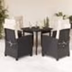vidaXL Ensemble à manger de jardin coussins 5pcs Noir Résine tressée