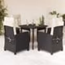 vidaXL Ensemble à manger de jardin coussins 5pcs Noir Résine tressée