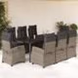 vidaXL Ensemble à manger de jardin 9 pcs coussins gris résine tressée