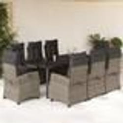 vidaXL Ensemble à manger de jardin 9 pcs coussins gris résine tressée