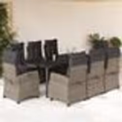 vidaXL Ensemble à manger de jardin 9 pcs coussins gris résine tressée