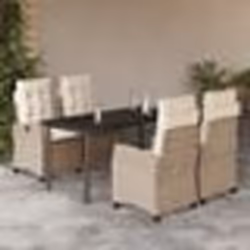 vidaXL Ensemble à manger de jardin avec coussins 5pcs Beige poly rotin