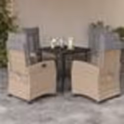 vidaXL Ensemble à manger de jardin coussins 5 pcs mélange beige rotin