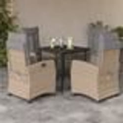 vidaXL Ensemble à manger de jardin coussins 5 pcs mélange beige rotin