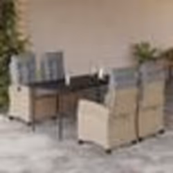 vidaXL Ensemble à manger de jardin coussins 5 pcs mélange beige rotin