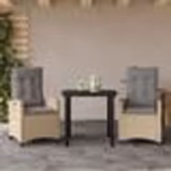 vidaXL Ensemble à manger de jardin et coussins 3 pcs mélange beige