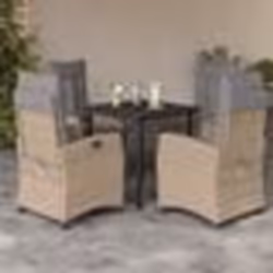 vidaXL Ensemble à manger de jardin coussins 5 pcs mélange beige rotin