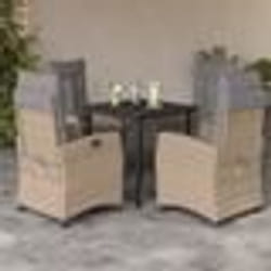 vidaXL Ensemble à manger de jardin coussins 5 pcs mélange beige rotin