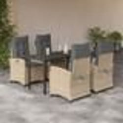 vidaXL Ensemble à manger de jardin coussins 5 pcs mélange beige rotin