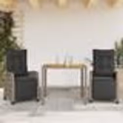 vidaXL Ensemble à manger de jardin 3 pcs coussins gris résine tressée