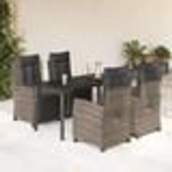vidaXL Ensemble à manger de jardin 5 pcs coussins gris résine tressée