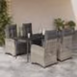 vidaXL Ensemble à manger de jardin et coussins 5 pcs gris clair rotin