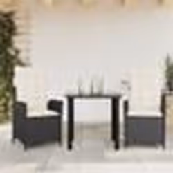 vidaXL Ensemble à manger de jardin avec coussins 3 pcs Noir