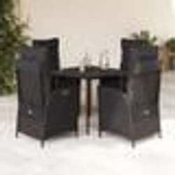 vidaXL Ensemble à manger de jardin coussins 5pcs Noir Résine tressée