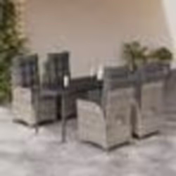 vidaXL Ensemble à manger de jardin et coussins 5 pcs gris clair rotin