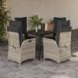 vidaXL Ensemble à manger de jardin et coussins 5 pcs gris clair rotin