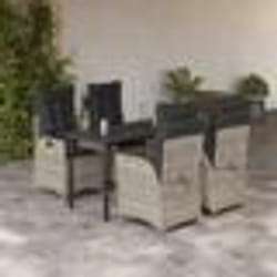 vidaXL Ensemble à manger de jardin et coussins 5 pcs gris clair rotin