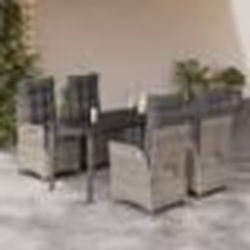 vidaXL Ensemble à manger de jardin et coussins 5 pcs gris clair rotin