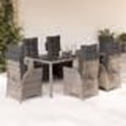vidaXL Ensemble à manger de jardin 9 pcs coussins gris résine tressée