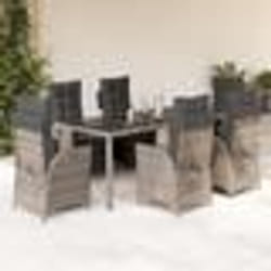 vidaXL Ensemble à manger de jardin 9 pcs coussins gris résine tressée