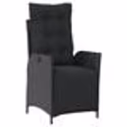 vidaXL Ensemble à manger de jardin coussins 5pcs Noir Résine tressée