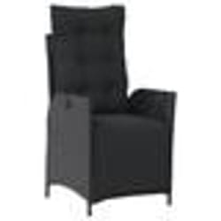 vidaXL Ensemble à manger de jardin coussins 5pcs Noir Résine tressée