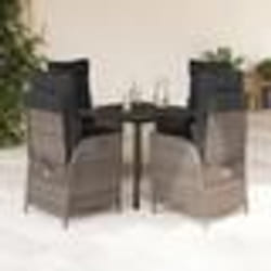 vidaXL Ensemble à manger de jardin 5 pcs coussins gris résine tressée