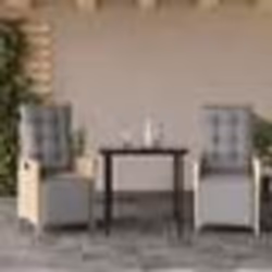vidaXL Ensemble à manger de jardin et coussins 3 pcs mélange beige