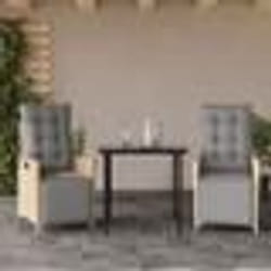 vidaXL Ensemble à manger de jardin et coussins 3 pcs mélange beige