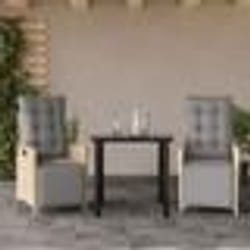 vidaXL Ensemble à manger de jardin et coussins 3 pcs mélange beige