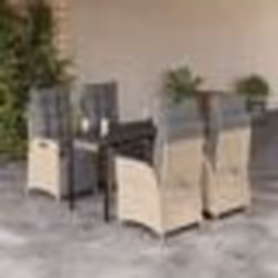 vidaXL Ensemble à manger de jardin coussins 5 pcs mélange beige rotin