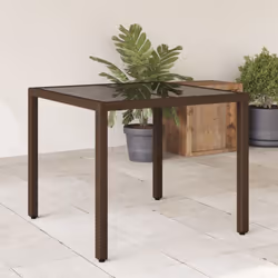 Cette table de jardin avec dessus en verre, conçue avec des lignes épurées et simples, est un excellent choix pour votre jard ...