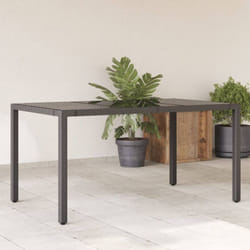 Vidaxl - Table de jardin dessus en verre Noir 150x90x75cm Résine tressée