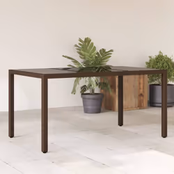Cette table de jardin avec dessus en verre, conçue avec des lignes épurées et simples, est un excellent choix pour votre jard ...